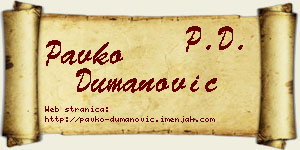 Pavko Dumanović vizit kartica